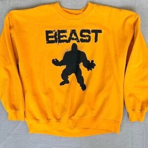 Beast Gildan Crewneck Sweatshirt Yellow XL